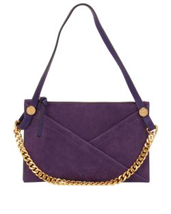 M Zipped Pouch, Suede, Purple, MIV, 3*